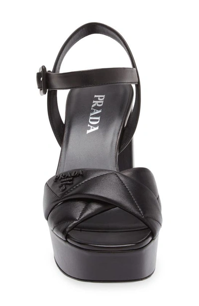 Shop Prada Diagram Platform Sandal In Black