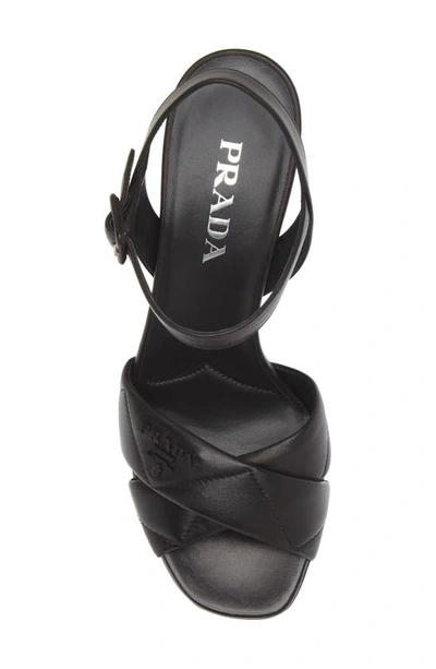 Prada Diagram Platform Sandal In Black