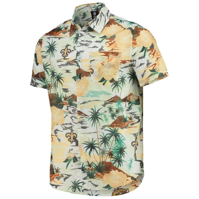 Shop Foco Cream New Orleans Saints Paradise Floral Button-up Shirt