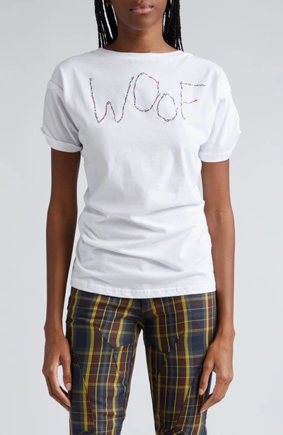 Shop Collina Strada Star Trail Rhinestone Embellished Organic Cotton T-shirt In Woof