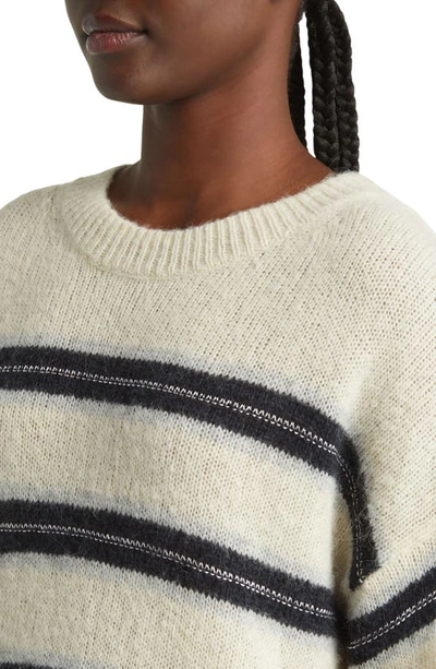 Shop Rag & Bone Kelly Stripe Alpaca & Wool Blend Crewneck Sweater In Ivory Multi