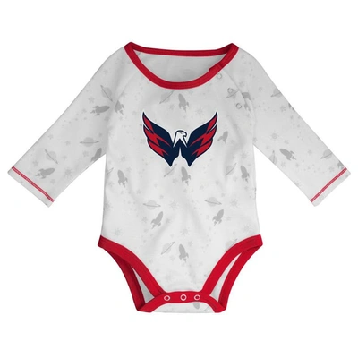 Shop Outerstuff Newborn & Infant White/red Washington Capitals Dream Team Hat Pants & Bodysuit Set