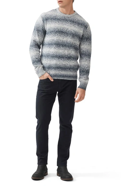 Rodd & Gunn Wave Break Stripe Cotton Blend Crewneck Sweater In Ocean