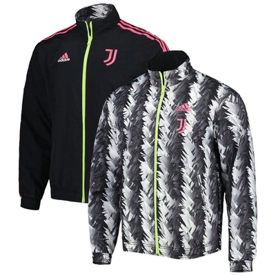 Shop Adidas Originals Adidas Black Juventus 2022/23 On-field Team Logo Anthem Reversible Full-zip Jacket