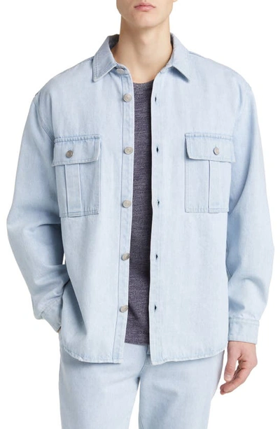 Shop Atm Anthony Thomas Melillo Washed Denim Shirt Jacket In Light Denim