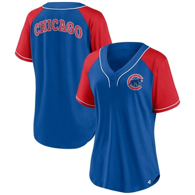 Shop Fanatics Branded Royal Chicago Cubs Ultimate Style Raglan V-neck T-shirt