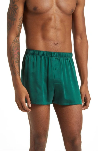 Shop Lunya Washable Silk Boxer Shorts In Hum Forest