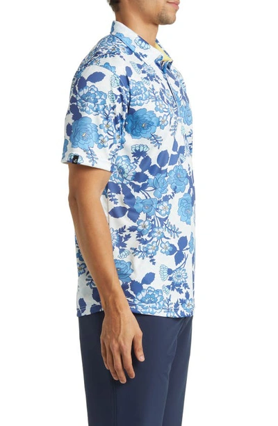Shop Swannies Bailey Floral Golf Polo In Blue