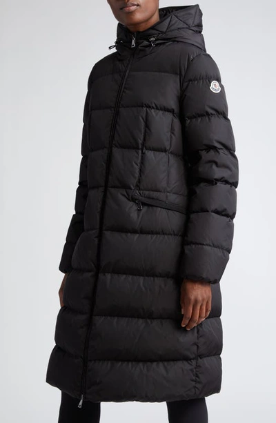 Shop Moncler Avocette Hooded Down Coat In Black