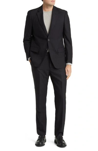 Daniel Hechter Norris Black Windowpane Wool Suit In Black