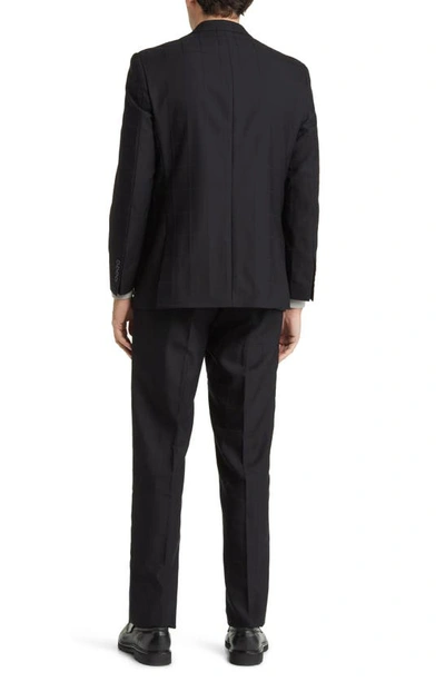 Daniel Hechter Norris Black Windowpane Wool Suit In Black