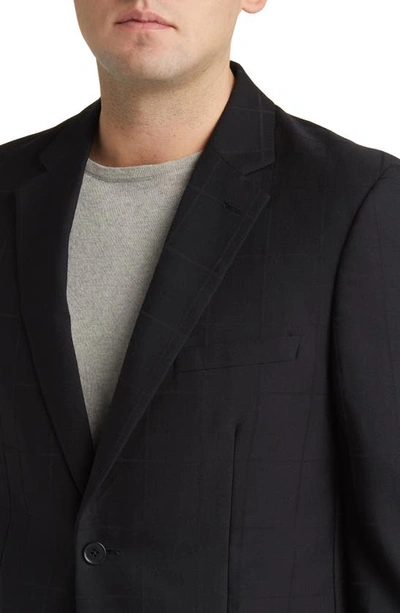 Daniel Hechter Norris Black Windowpane Wool Suit In Black