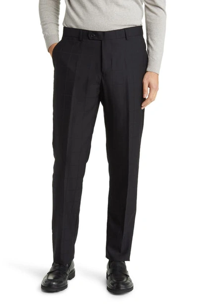 Daniel Hechter Norris Black Windowpane Wool Suit In Black