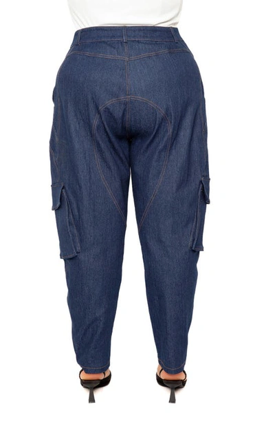 Shop Buxom Couture Straight Leg Carpenter Jeans In Denim Blue