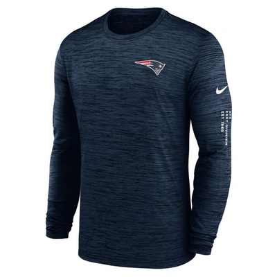 Shop Nike Navy New England Patriots Velocity Long Sleeve T-shirt