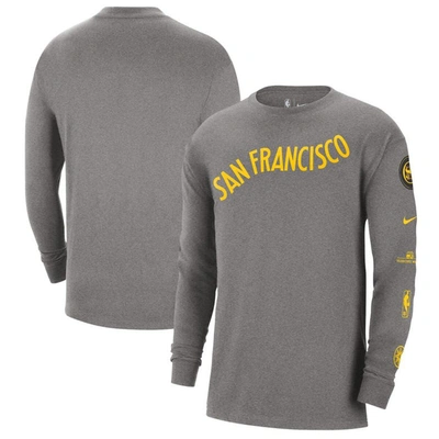 Shop Nike Charcoal Golden State Warriors 2023/24 City Edition Max90 Expressive Long Sleeve T-shirt