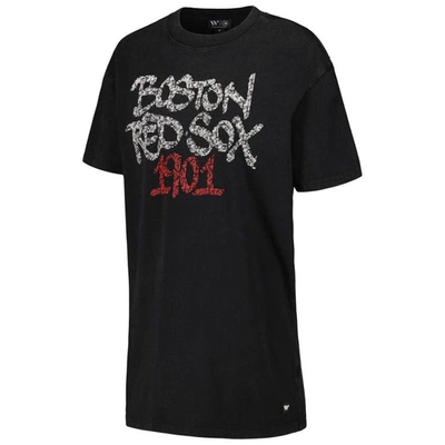 Shop The Wild Collective Black Boston Red Sox T-shirt Dress