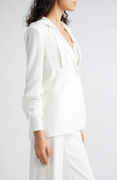 Shop Cinq À Sept Hooded Khloe Jacket In Ivory/ Ivory