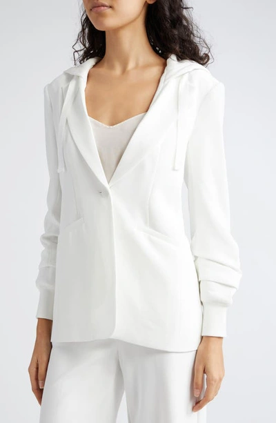 Shop Cinq À Sept Hooded Khloe Jacket In Ivory/ Ivory