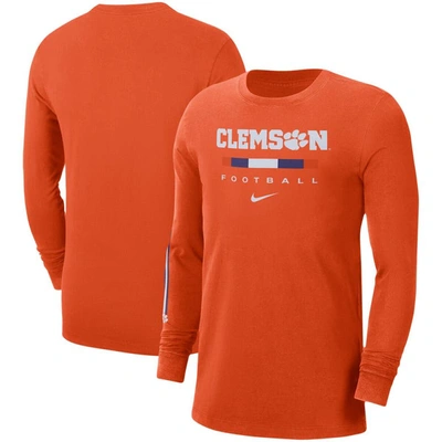 Shop Nike Orange Clemson Tigers Word Long Sleeve T-shirt