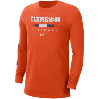 Shop Nike Orange Clemson Tigers Word Long Sleeve T-shirt