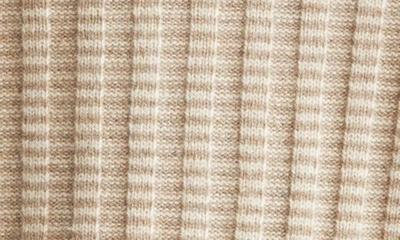 Shop Yanyan Embroirdered Colorblock Stripe Wool V-neck Cardigan In Mink/ Hazelnut