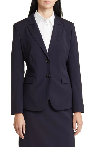 Shop Hugo Boss Juleah Virgin Wool Blazer In Sky Captain