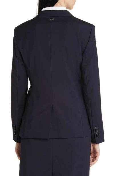 Shop Hugo Boss Boss Juleah Virgin Wool Blazer In Sky Captain