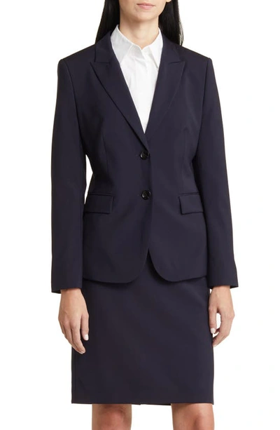 Shop Hugo Boss Boss Juleah Virgin Wool Blazer In Sky Captain