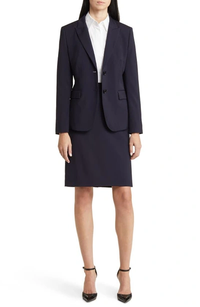 Shop Hugo Boss Boss Juleah Virgin Wool Blazer In Sky Captain