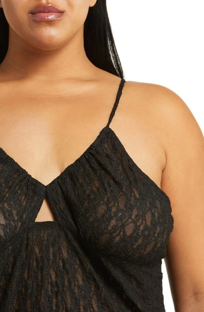 Open Edit Cutout Lace Nightgown In Black