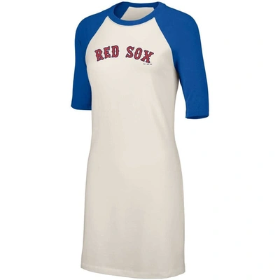 Shop Lusso White Boston Red Sox Nettie Raglan Half-sleeve Tri-blend T-shirt Dress