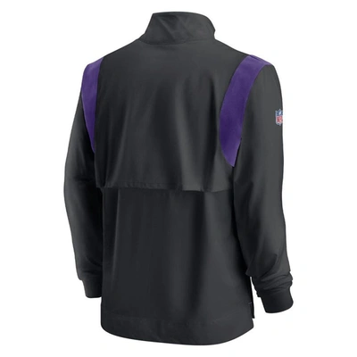 Shop Nike Black Minnesota Vikings Sideline Coach Chevron Lockup Quarter-zip Long Sleeve Top