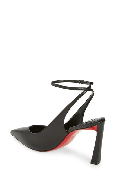 Christian Louboutin Condora Leather Red Sole Ankle-strap Pumps In Black