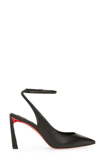 Christian Louboutin Condora Leather Red Sole Ankle-strap Pumps In Black
