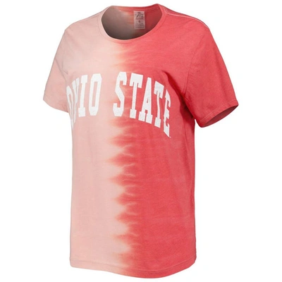 Gameday Couture Scarlet Ohio State Buckeyes Find Your Groove Split-dye T-shirt In Scarlet