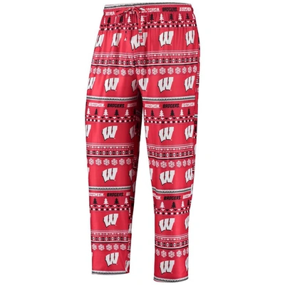 Shop Concepts Sport Red Wisconsin Badgers Ugly Sweater Long Sleeve T-shirt And Pants Sleep Set