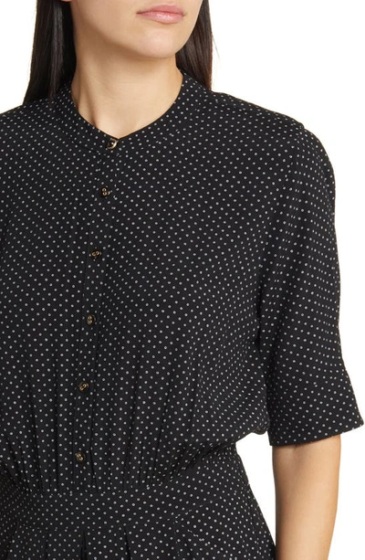 Shop Scotch & Soda Dot Print High-low Shirtdress & Pendant Necklace In Polka Evening Black