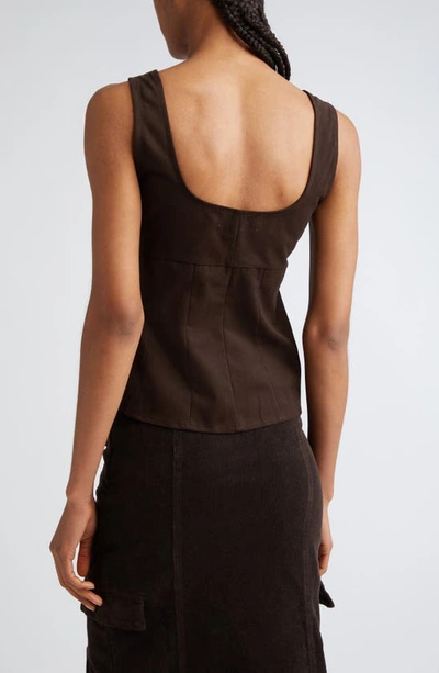 Shop Paloma Wool Taurs Sleeveless Cotton Zip Top In Brown