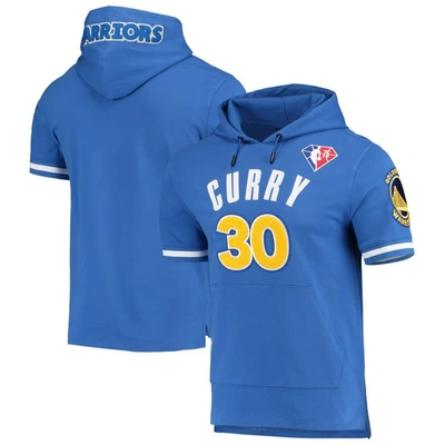 Shop Pro Standard Stephen Curry Royal Golden State Warriors Name & Number Short Sleeve Pullover Hoodie
