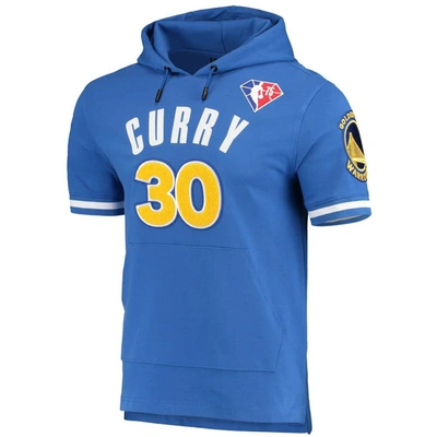 Shop Pro Standard Stephen Curry Royal Golden State Warriors Name & Number Short Sleeve Pullover Hoodie