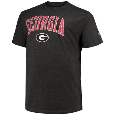 Shop Champion Heathered Charcoal Georgia Bulldogs Big & Tall Arch Over Wordmark T-shirt In Heather Charcoal