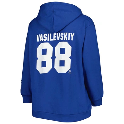 Shop Profile Andrei Vasilevskiy Royal Tampa Bay Lightning Plus Size Lace-up V-neck Pullover Hoodie