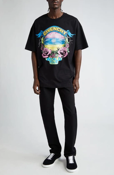 Shop Givenchy World Tour Graphic T-shirt In Black