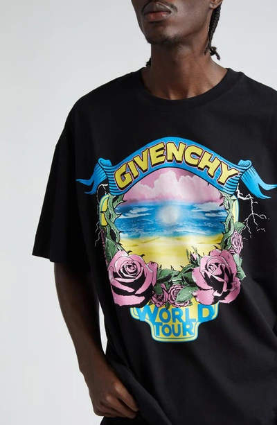 Shop Givenchy World Tour Graphic T-shirt In Black