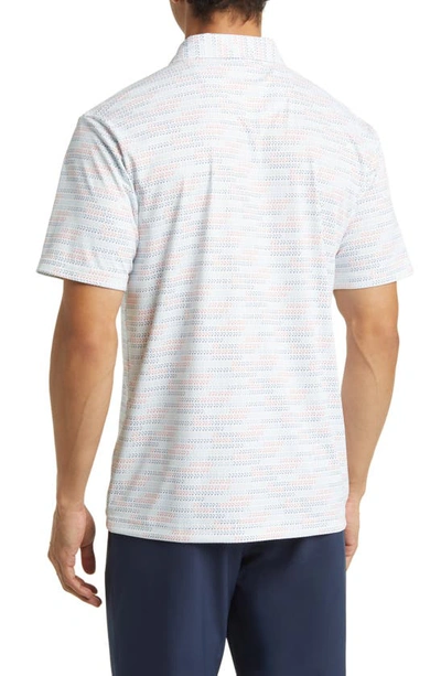Shop Swannies Carlson Modern Fit Stripe Performance Golf Polo In Grey/ Coral