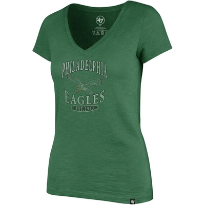 Shop 47 ' Kelly Green Philadelphia Eagles Scrum V-neck T-shirt