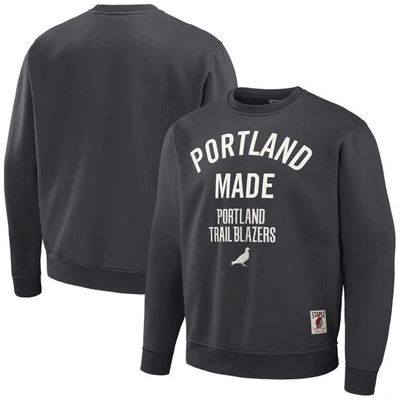Shop Staple Nba X  Anthracite Portland Trail Blazers Plush Pullover Sweatshirt