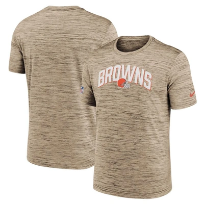 Shop Nike Brown Cleveland Browns Sideline Velocity Athletic Stack Performance T-shirt