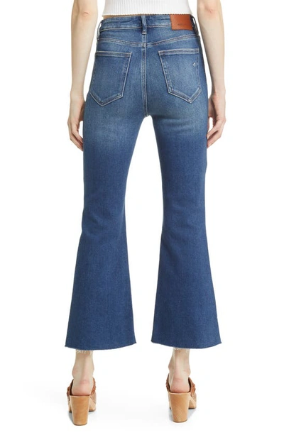 Hidden Jeans Happi Raw Hem High Waist Crop Flare Jeans In Dark Wash